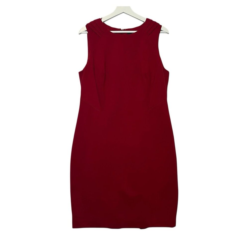 Adrianna Papell Women’s Knee Sheath Dress Red Size 14 Cocktail Party Christmas